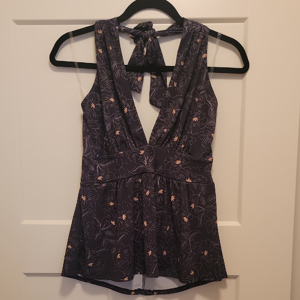 Veronica M Black and White Floral Top